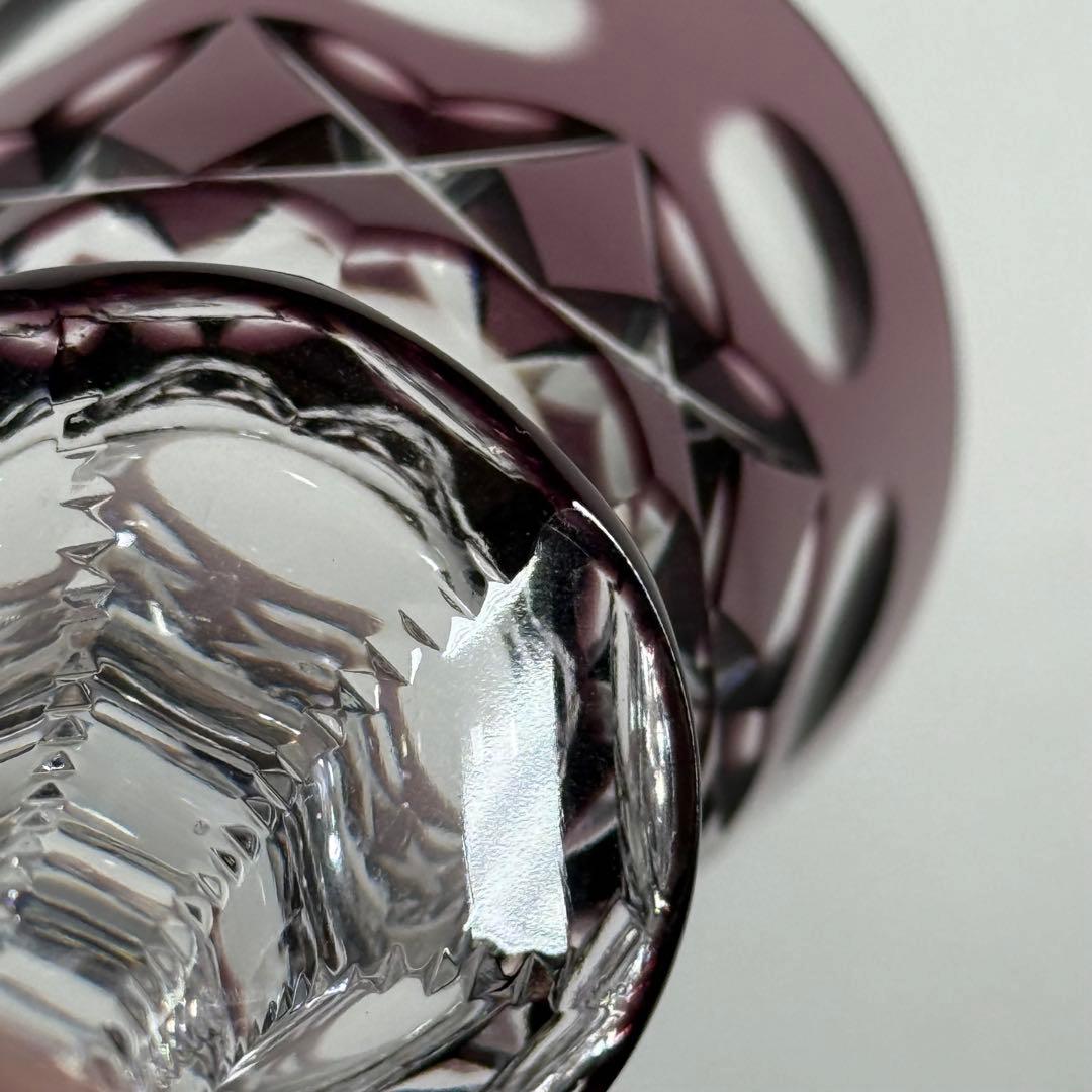 希少 FABERGÉ 高級 ハンドメイド クリスタルガラス 紫 グラス ペア