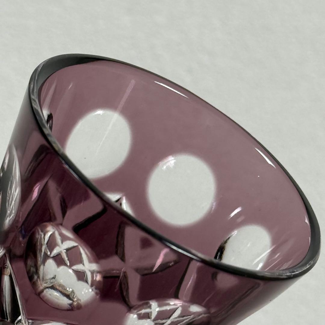 希少 FABERGÉ 高級 ハンドメイド クリスタルガラス 紫 グラス ペア