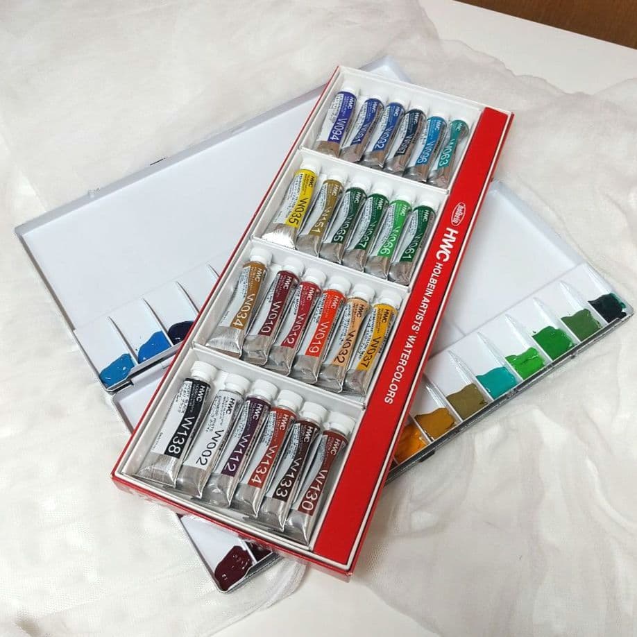 ホルベイン 透明水彩絵具 5ml 24色セット W405 水彩アルミパレット