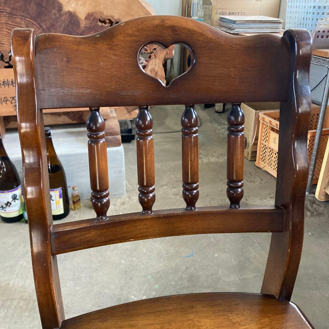 m*〜様 B ナガノインテリア 天然木 椅子 ハートマーク カントリー調