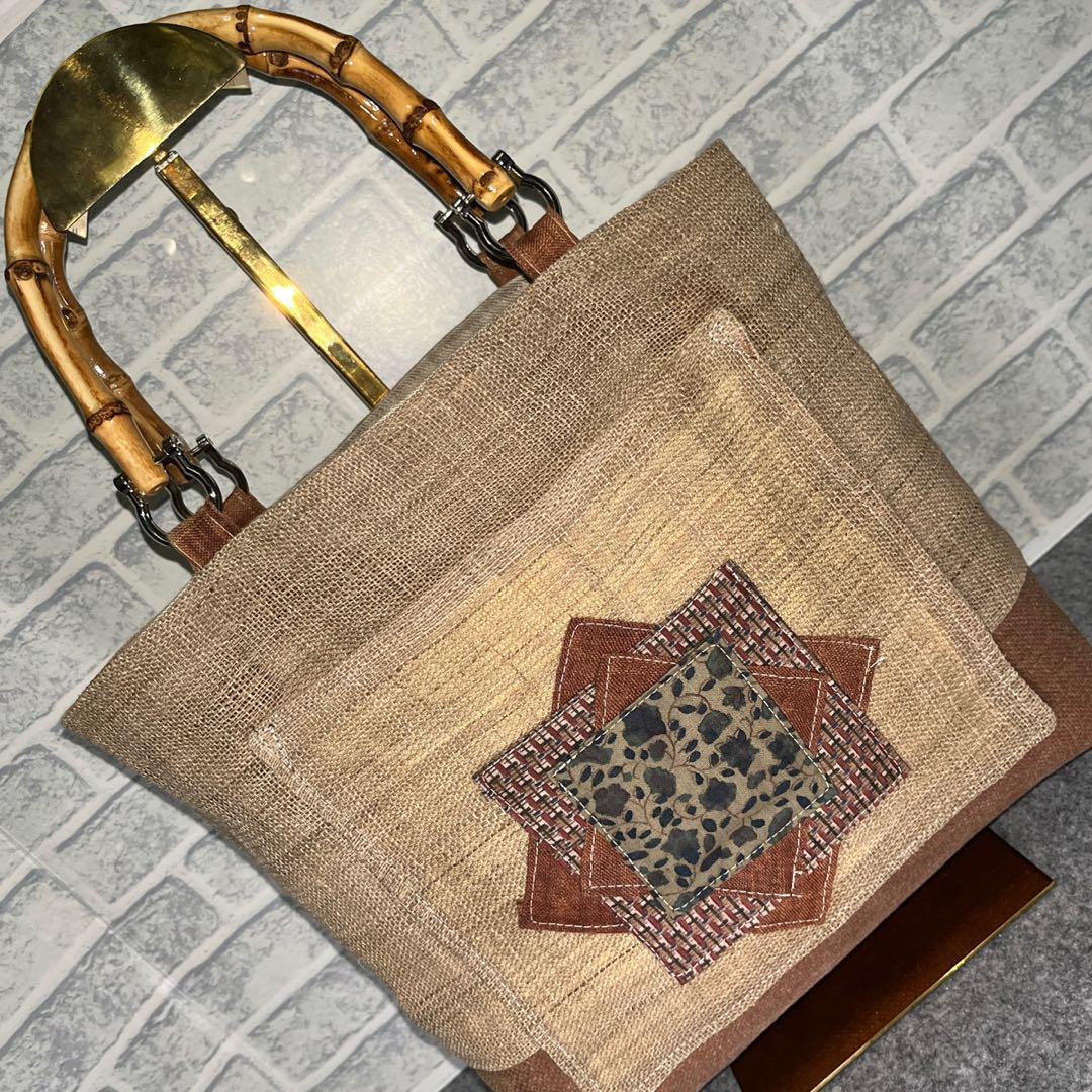 小さめ麻.酒袋.大正更紗bag③ 一点物♡鞄♡オリジナル♡プレゼント♡ギフト