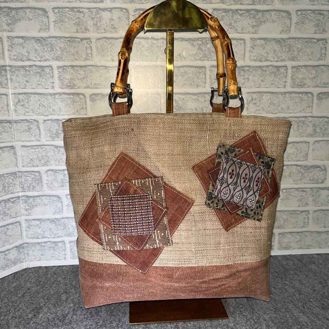小さめ麻.酒袋.大正更紗bag③ 一点物♡鞄♡オリジナル♡プレゼント♡ギフト
