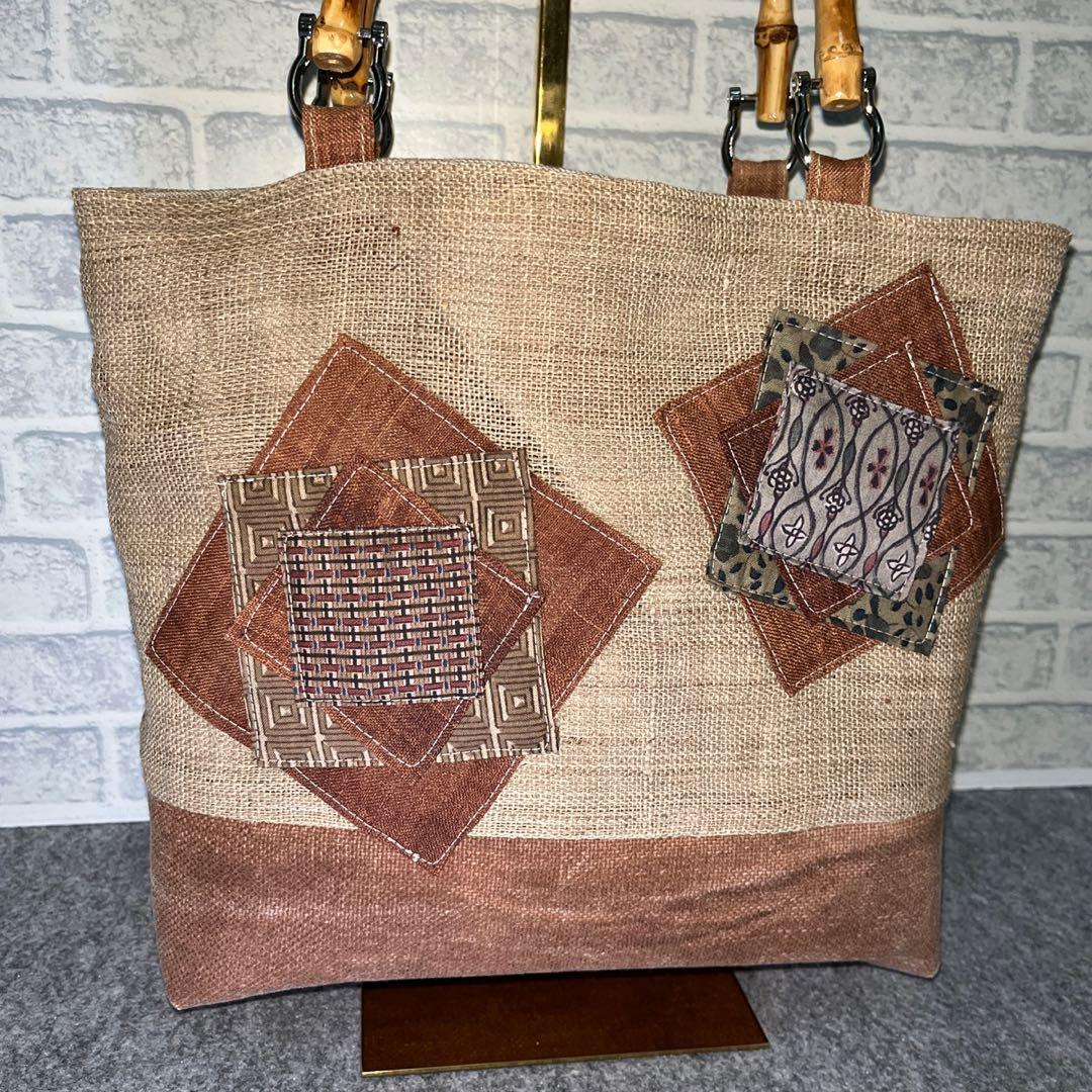 小さめ麻.酒袋.大正更紗bag③ 一点物♡鞄♡オリジナル♡プレゼント♡ギフト
