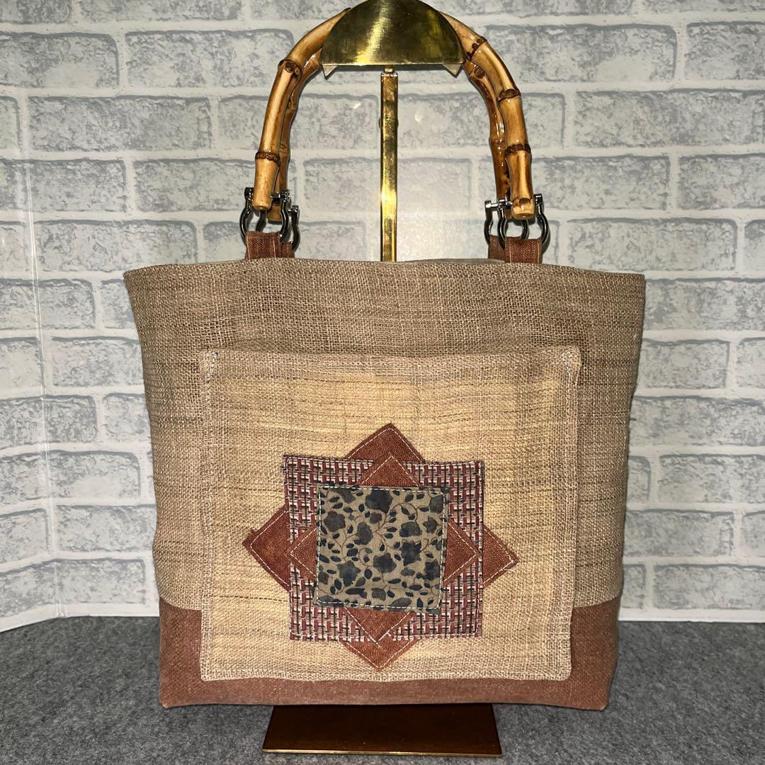 小さめ麻.酒袋.大正更紗bag③ 一点物♡鞄♡オリジナル♡プレゼント♡ギフト