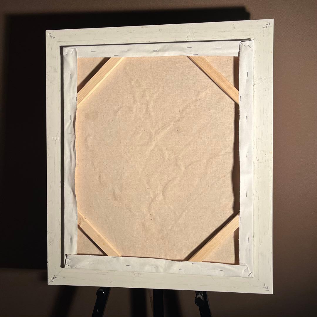 ★秀作★ 手書き油絵 リーフ 額付 肉筆絵画 インテリア 油彩画