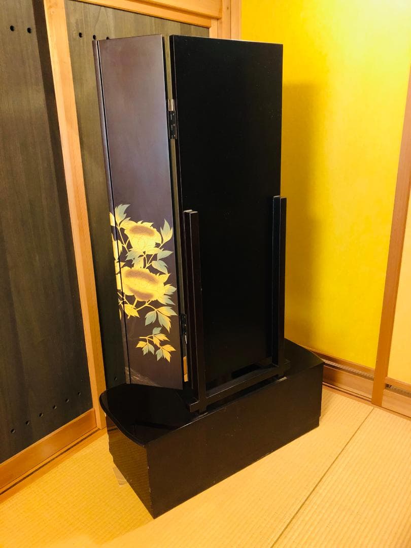 和風 花柄 鏡台 収納付き
