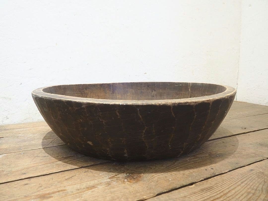 1349 W62cm レトロなこね鉢　捏ね鉢　蕎麦打ち　うどん　古道具　木皿
