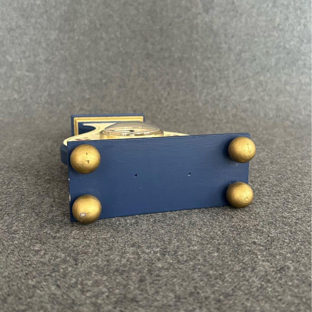 Hermleヘルムレドイツトールペイント置き時計電池式アナログ木製アンティーク