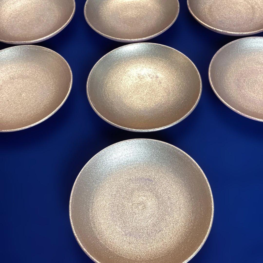 金彩銘々皿7客　　新品未使用　　新春の小皿