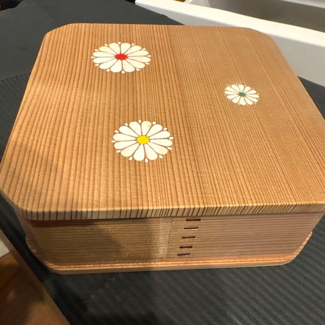 未使用　博多曲物　玉樹　菓子盆　杉　工芸品　白菊
