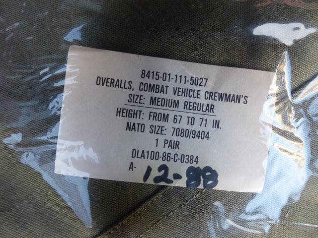 1986\" 米軍 CVCオーバーオール タンカース M-R AVIREX 120