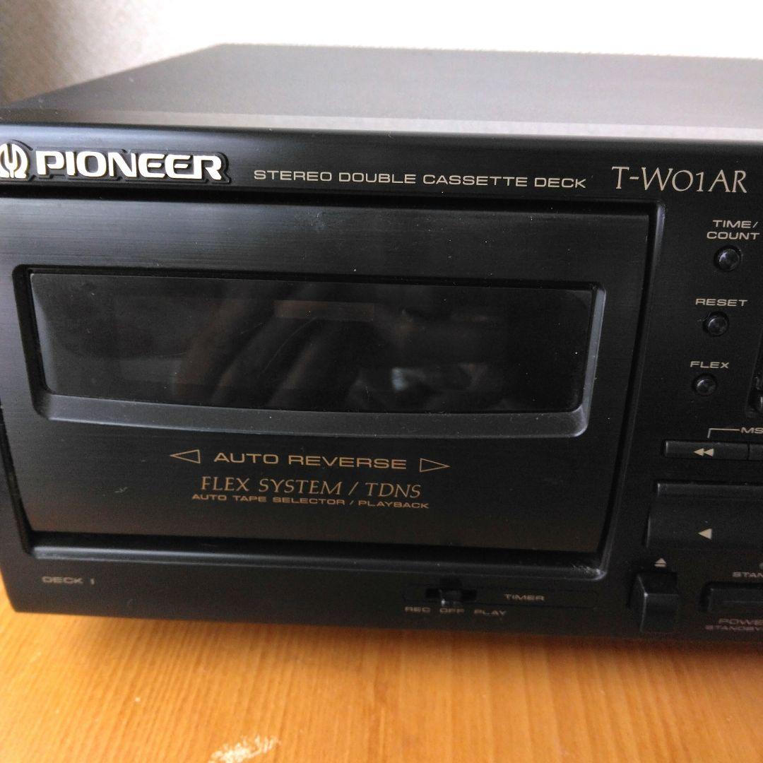 Pioneer T-W01AR ステレオダブルカセットデッキ・リモコンと説明書付
