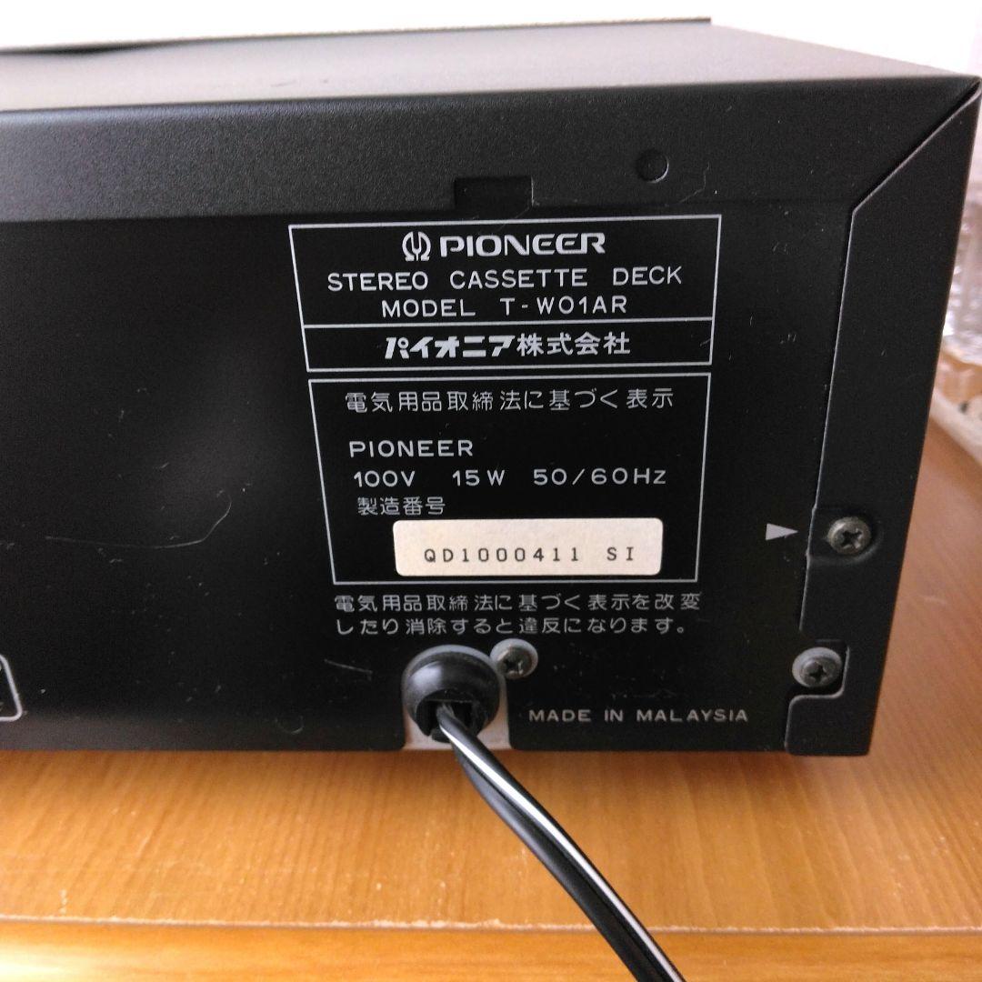Pioneer T-W01AR ステレオダブルカセットデッキ・リモコンと説明書付