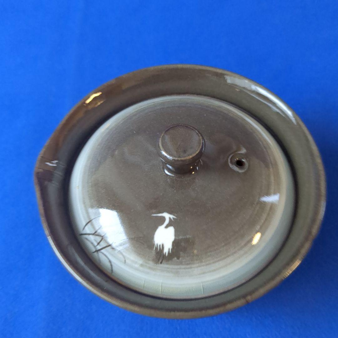 臥牛窯 現川焼 茶器セット 無形文化財指定　十三代横石臥牛　刷毛白鷺図