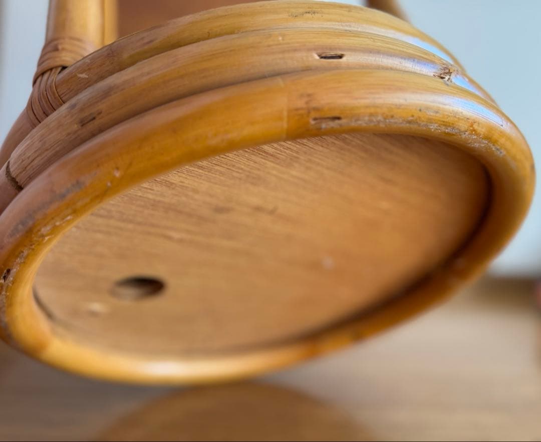 ラタンフレーム 回転式 スタンドミラー 姿見鏡 全身鏡 回転鏡 回転ミラー