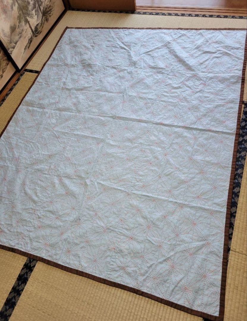 テーブルクロスソファーカバータペストリー麻の葉刺し子こたつハンドメイドリメイク