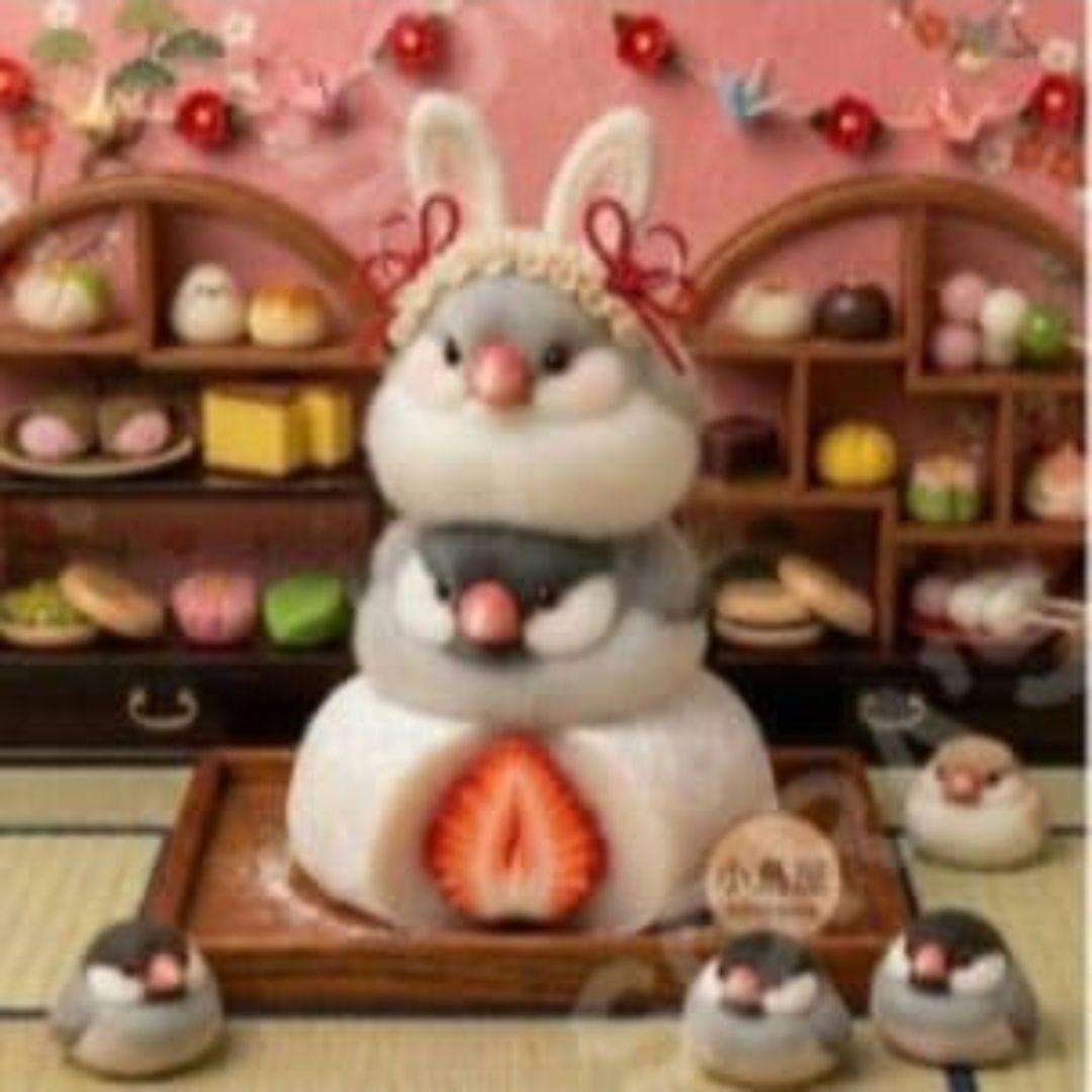 可愛い文鳥パネル生地　ハンドメイド