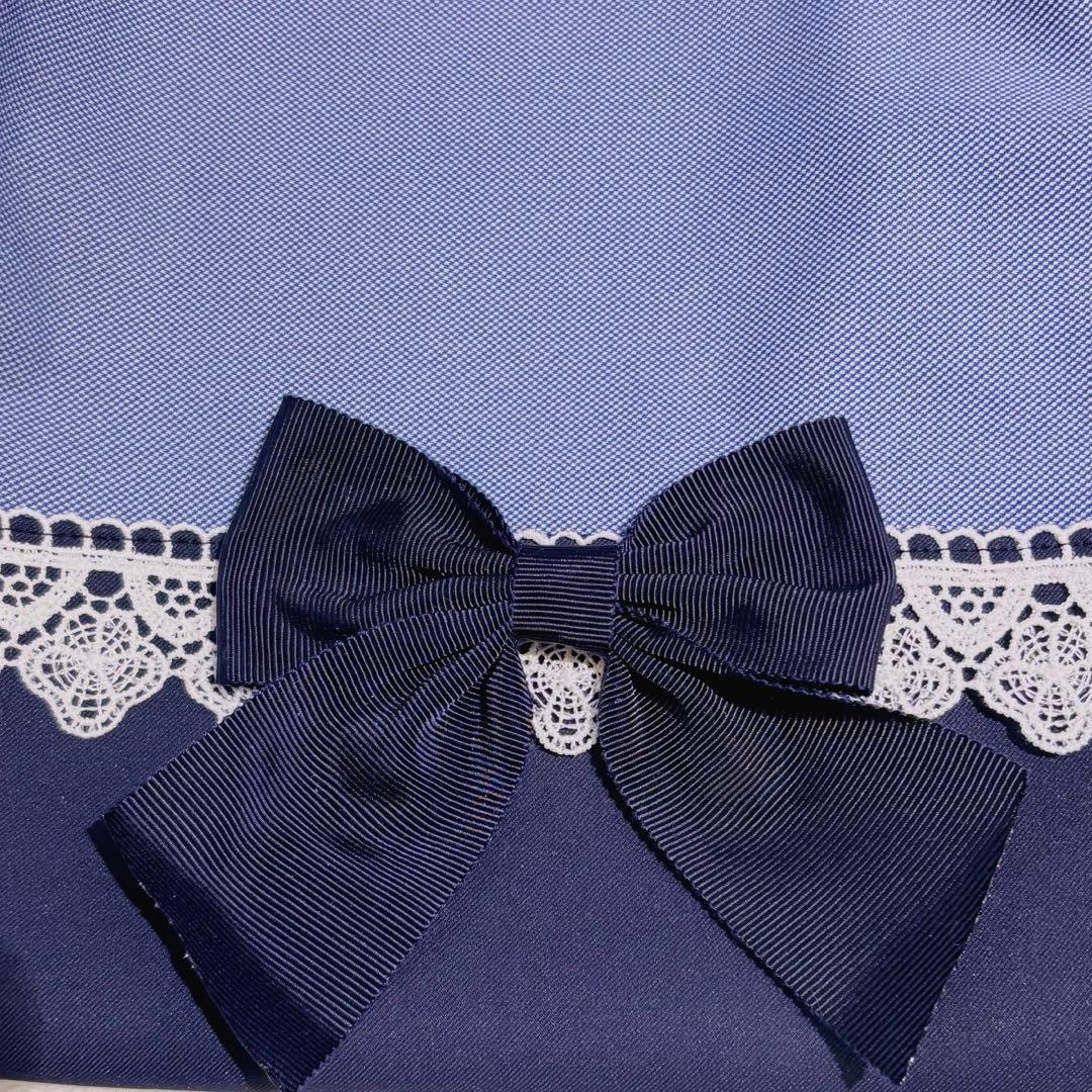 入学入園 通学通園 レッスンバッグ 上靴袋 お着替え袋 女の子 水色 リボン