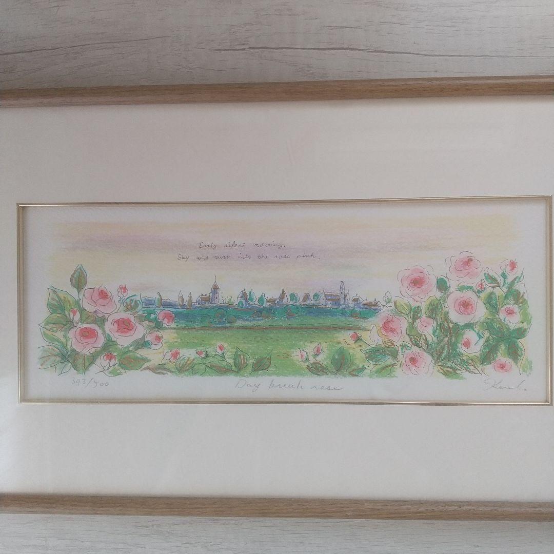 美術品 絵画 風景画 薔薇 インテリア