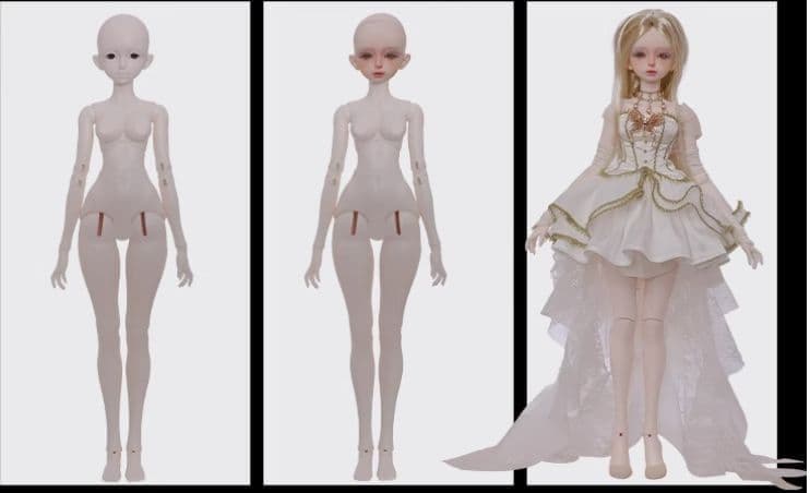 AX124 BJD 1/4 ドール本体 Hane 球体関節人形 ハンドメイド