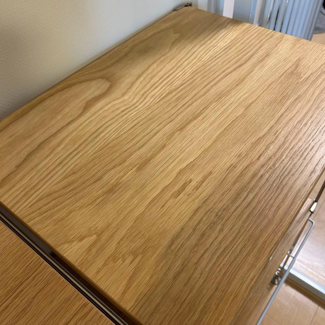 無印良品　ステンレスユニットシェルフ　オーク材棚　ワイド小＋追加棚