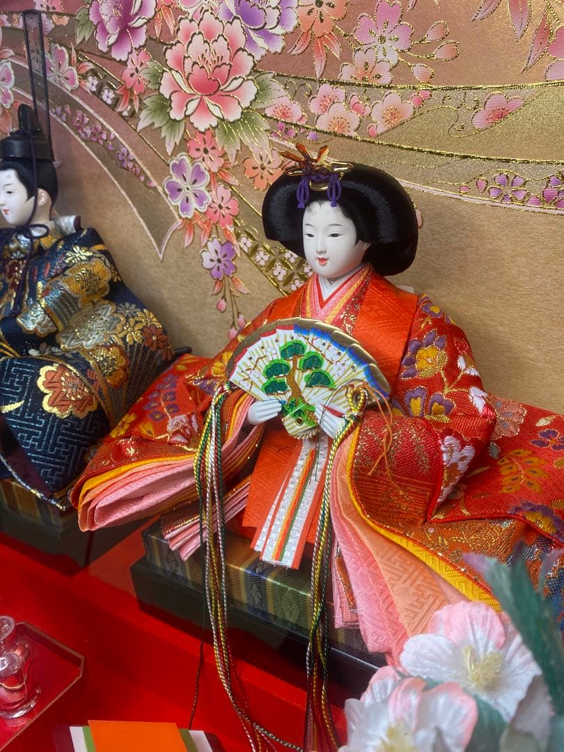 東京久月　雛人形オルゴール付親王ケース飾り・間口約６３×奥行約２９×高さ約４５㎝