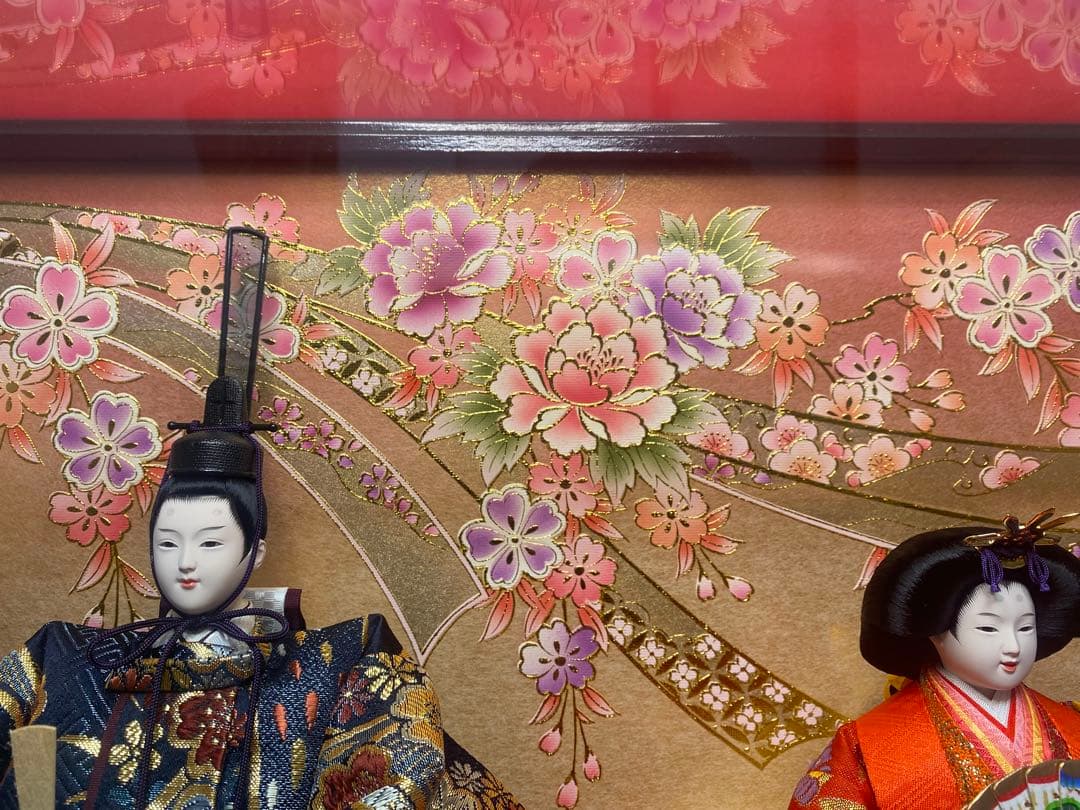 東京久月　雛人形オルゴール付親王ケース飾り・間口約６３×奥行約２９×高さ約４５㎝