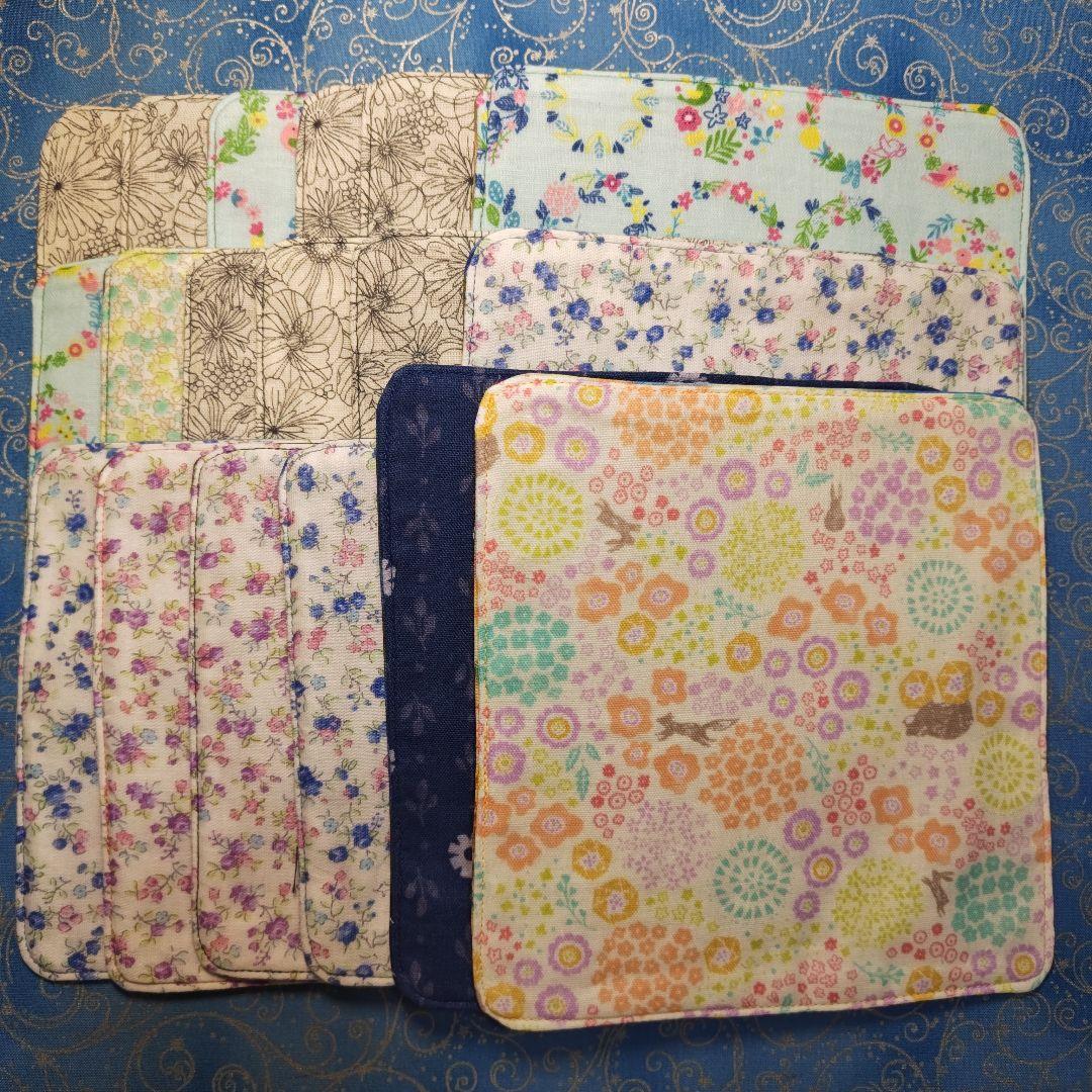 yourelia 　4重ハンカチ　わんこさん　ねこちゃん柄　18枚