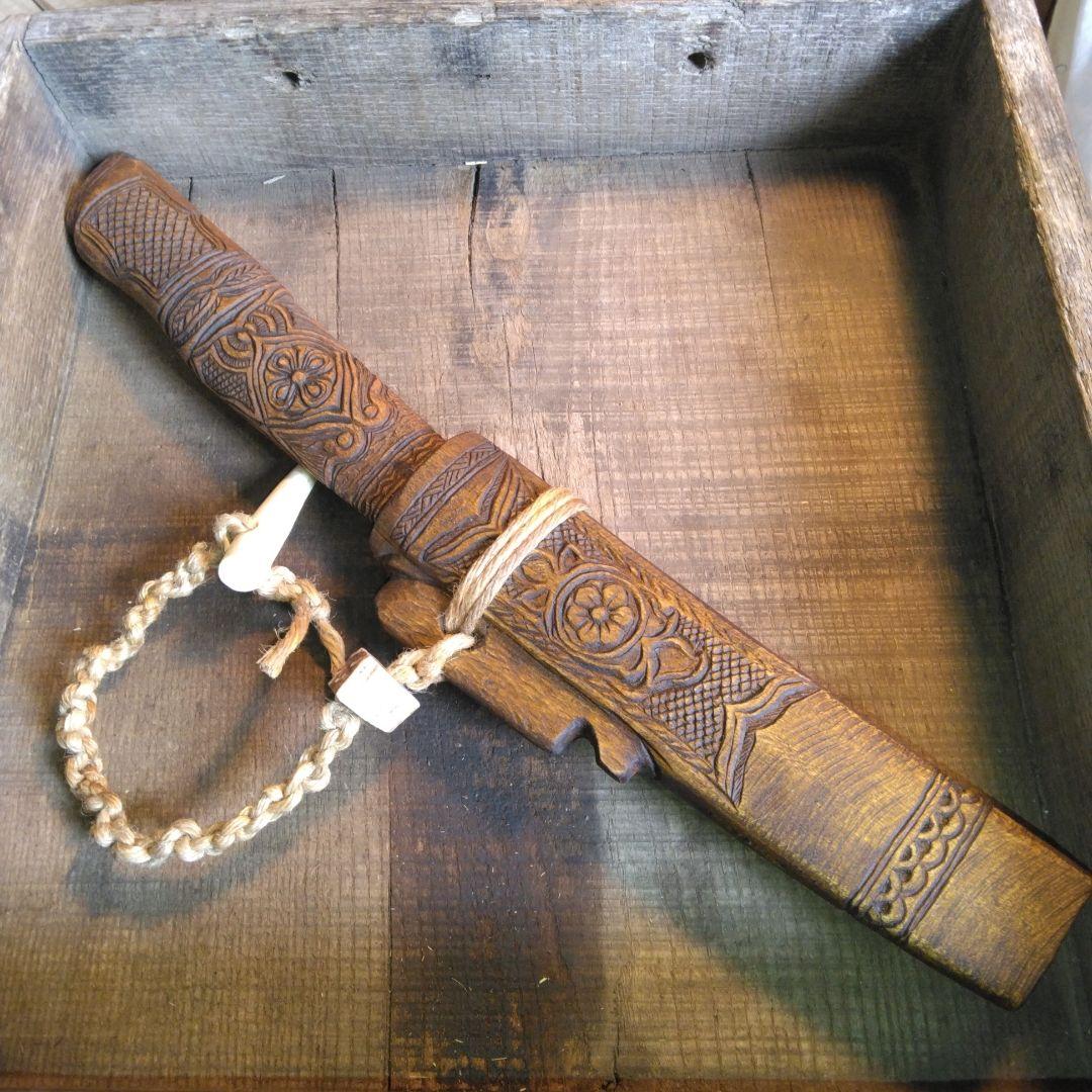 アイヌマキリ　工芸品彫刻　北海道