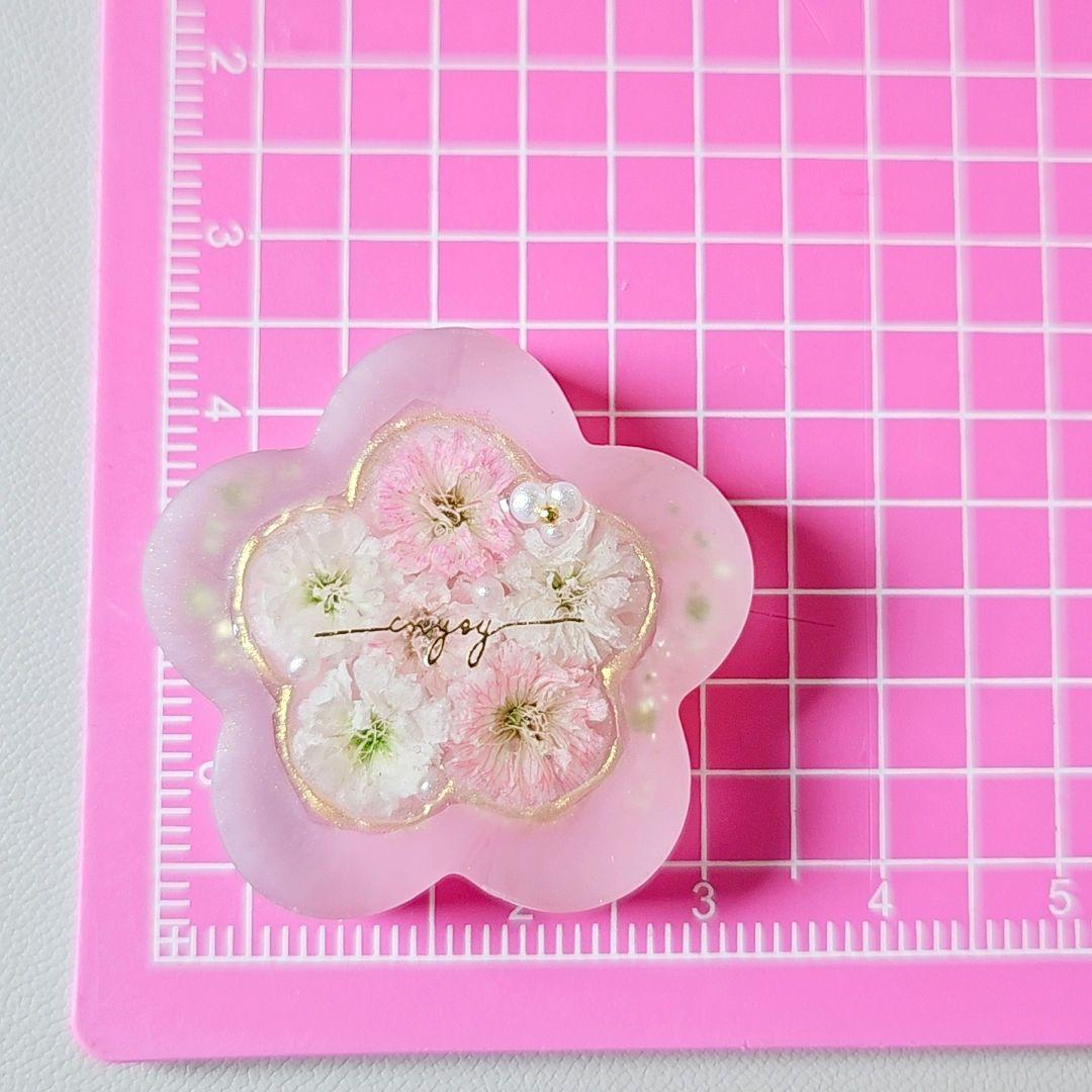 【120】レジンヘアゴム かすみ草 ハンドメイド
