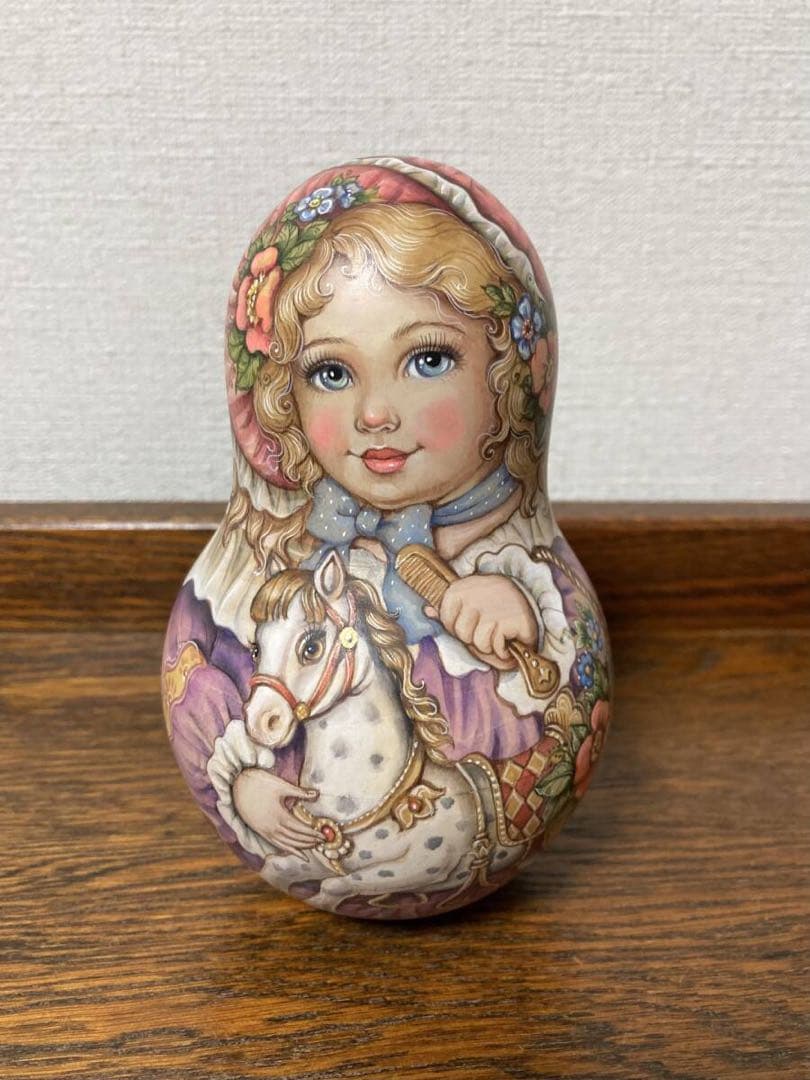 ロシア雑貨☆起き上がりこぼし♪『木馬』マトリョーシカ イリーナ作