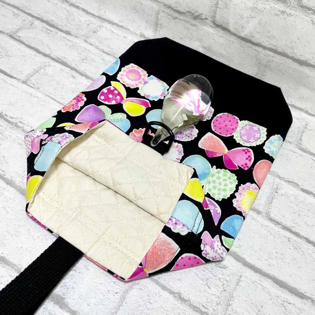 カラフル(BK)×黒　入園入学グッズ5点セット/裏地キルティング　ハンドメイド