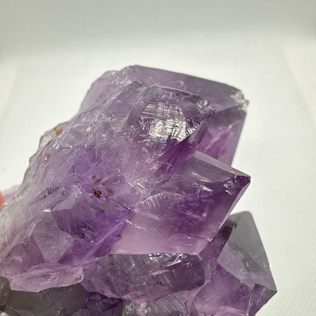 大粒♪カコクセナイト共生アメジスト　クラスター　台座セット♪【ファントム、虹】