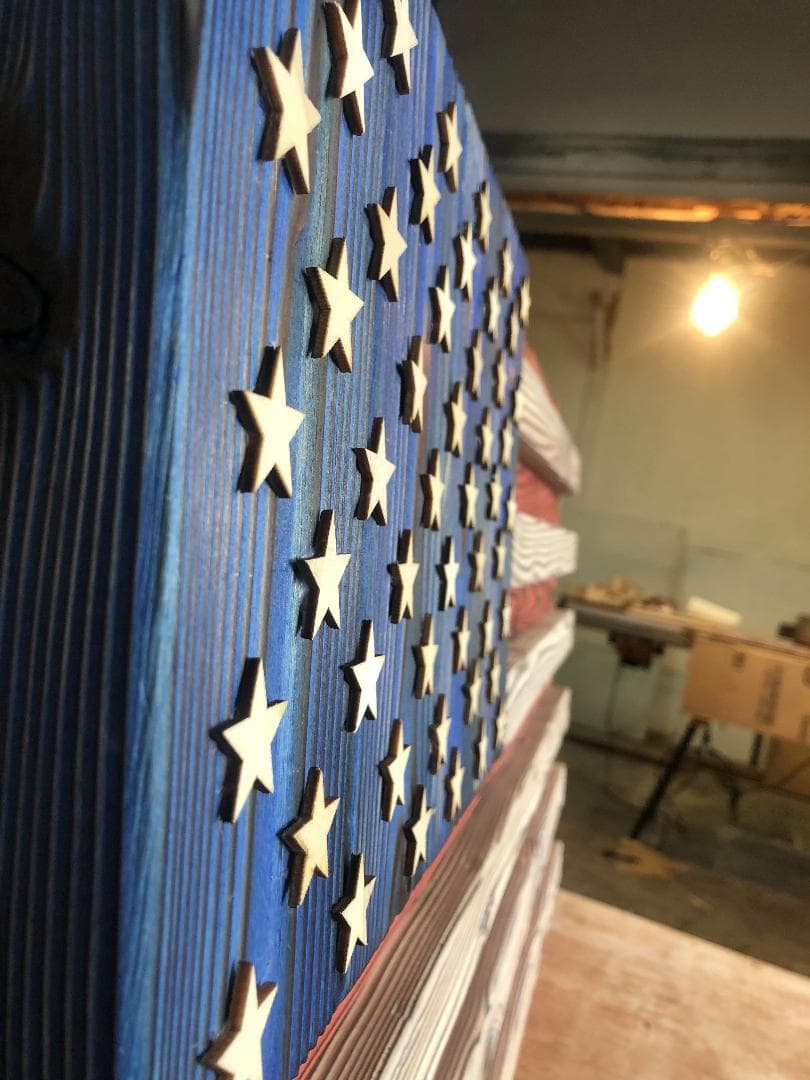 アメリカ国旗 　木製　焼杉 BoLeRo 60cm x 40cm