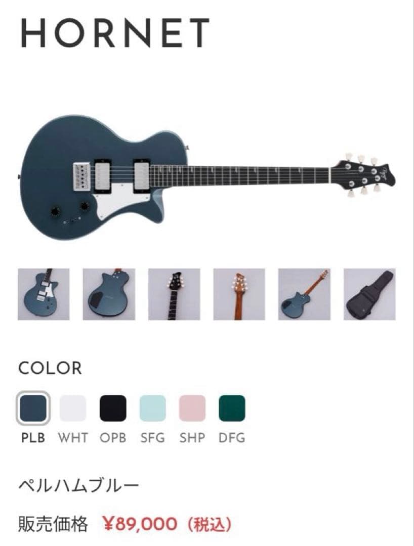 Ryoga HORNET エレキギター ペルハムブルー
