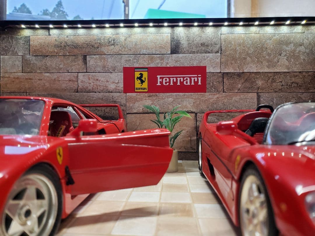 フェラーリF40 F50 1/18ジオラマセット　ポスター　LED　ブラーゴ