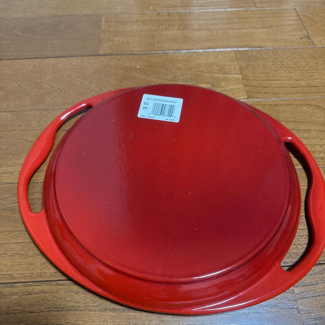 【新品未使用‼︎】LE CREUSET 赤い円形グリルパン
