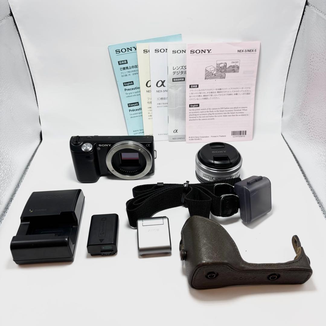 【美品】SONY α NEX-5 ブラック レンズキット ミラーレス一眼