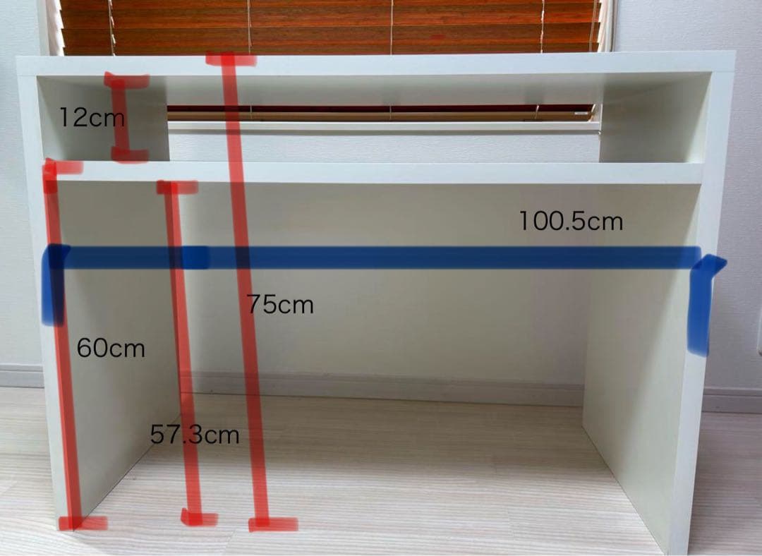 ネイルテーブル　ホワイトオープンシェルフデスク