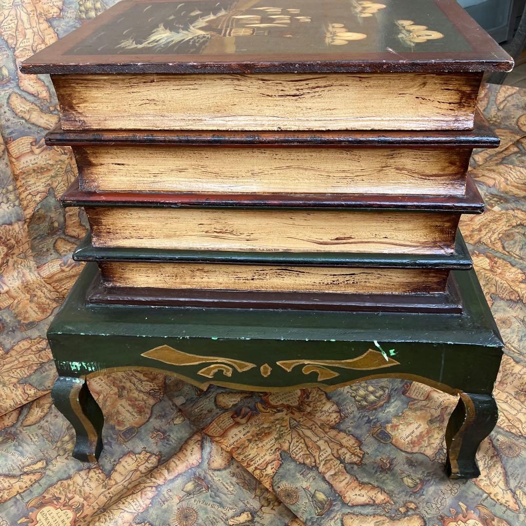 アンティーク ブック型収納箱・木製収納箱