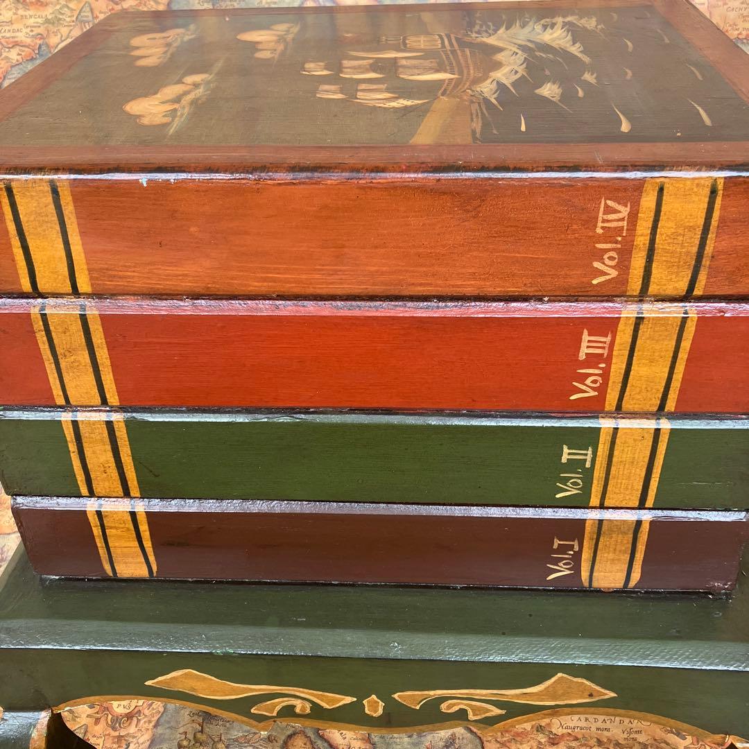 アンティーク ブック型収納箱・木製収納箱