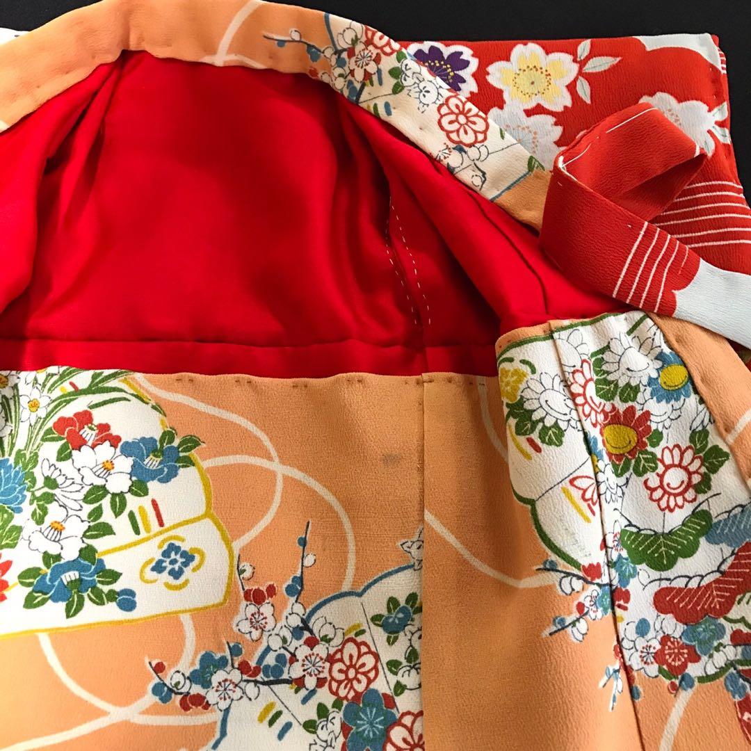 ＊ 市松人形 12号 小花 小柄 錦紗縮緬 着物 帯 ＊