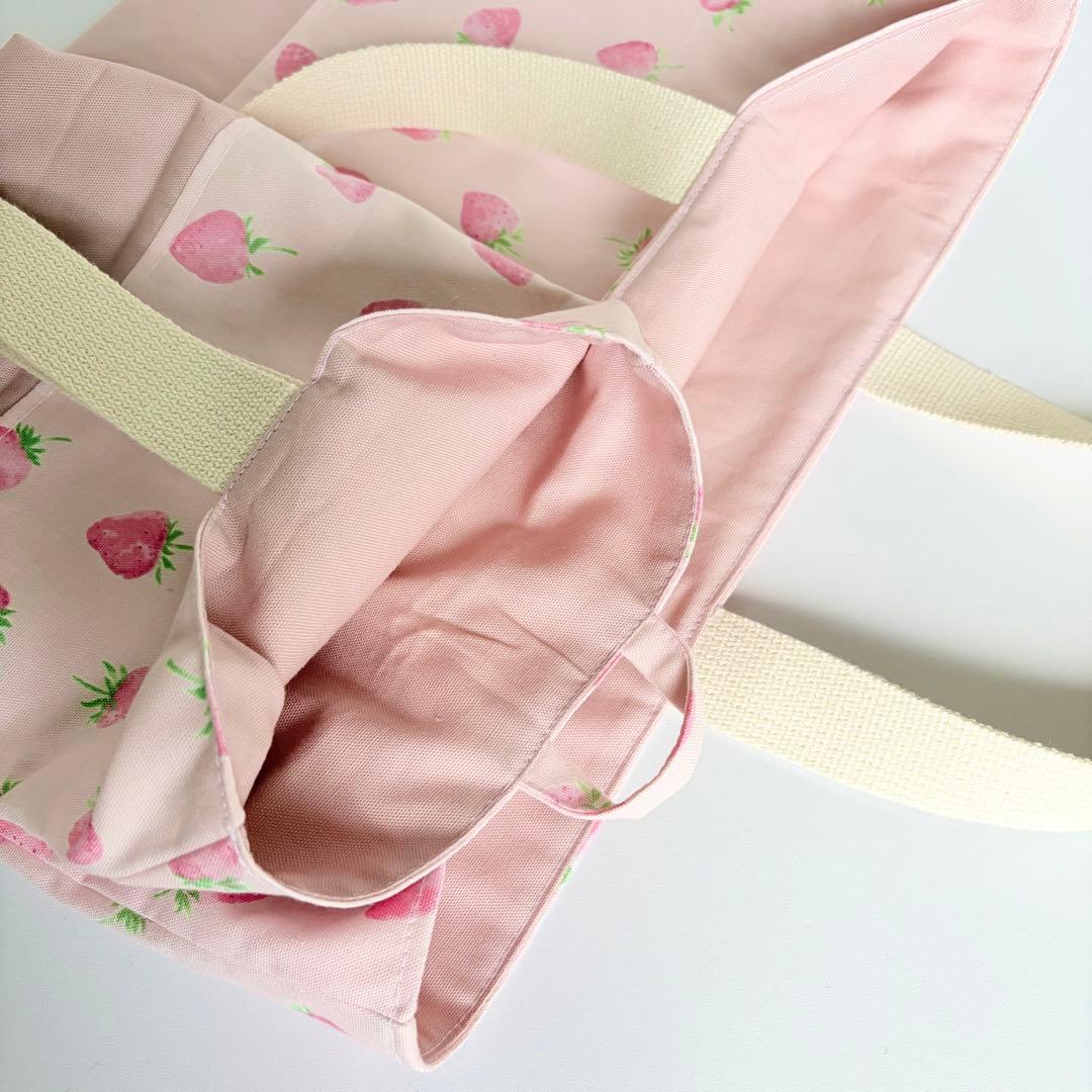 ゆー様　確認用　いちご　ピンク　レッスンバック　上履き入れ　着替え袋　オーダー