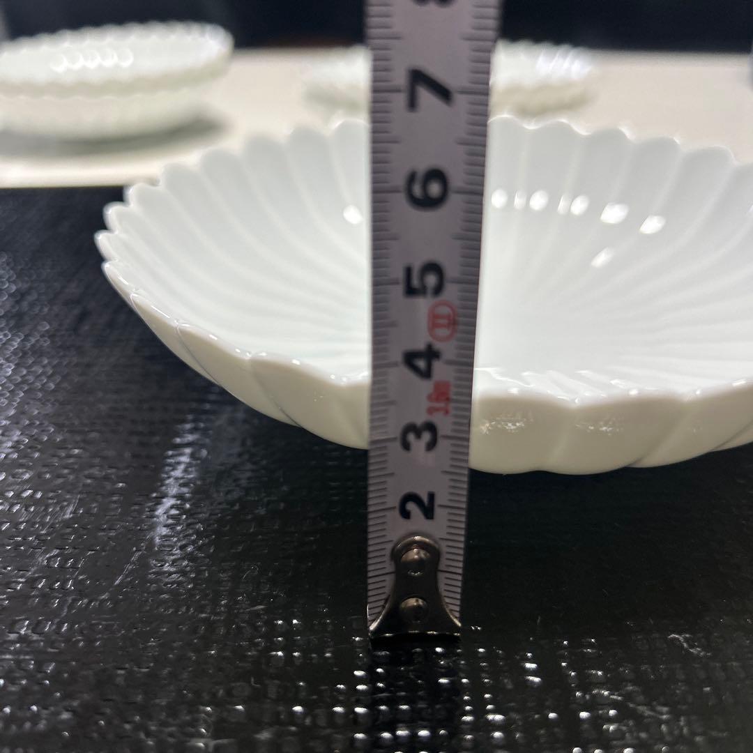 新品◆たち吉　白菊 銘々皿　取皿　浅鉢　菊割り　輪花　和食器　5枚揃