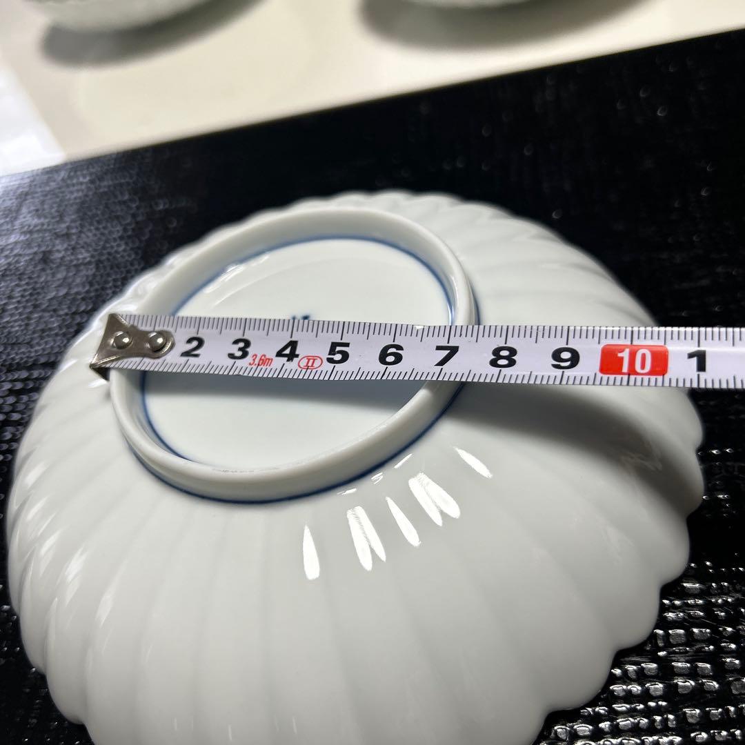 新品◆たち吉　白菊 銘々皿　取皿　浅鉢　菊割り　輪花　和食器　5枚揃