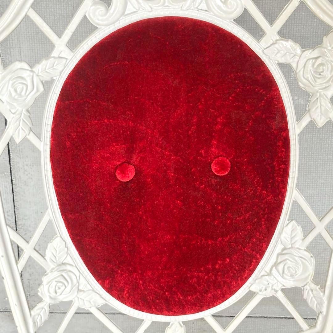 ★アルミ製アンティークチェア★ ホワイト × ベロアクラシカルダイニングチェア