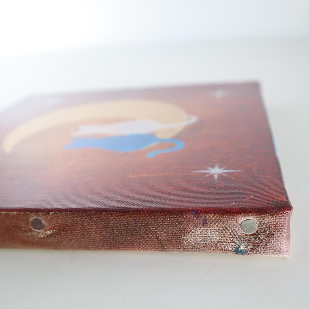 スプレーアートエデン　月　猫　二匹の猫　SOキャンパス