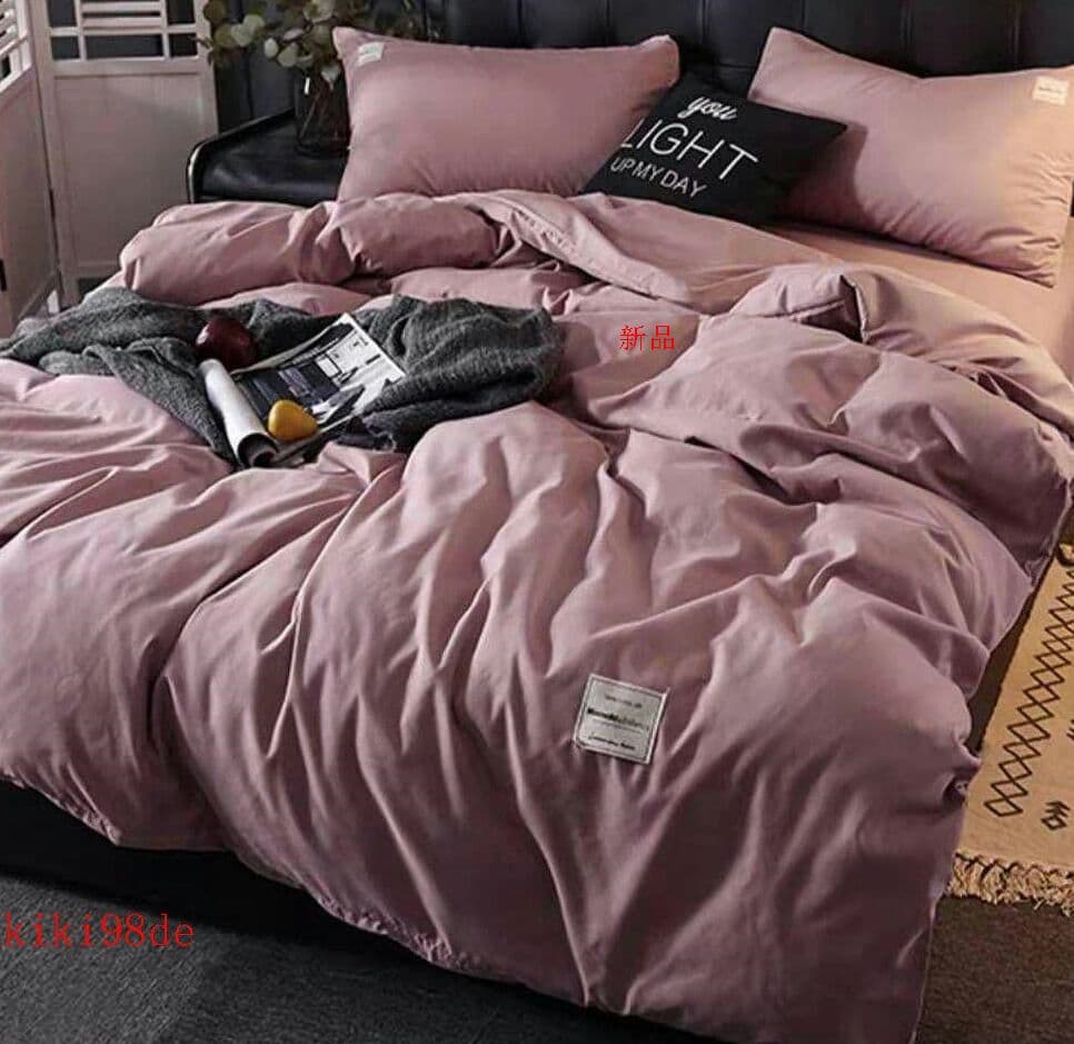 北欧純色四点セットの斜線純色布団カバーのシーツs*