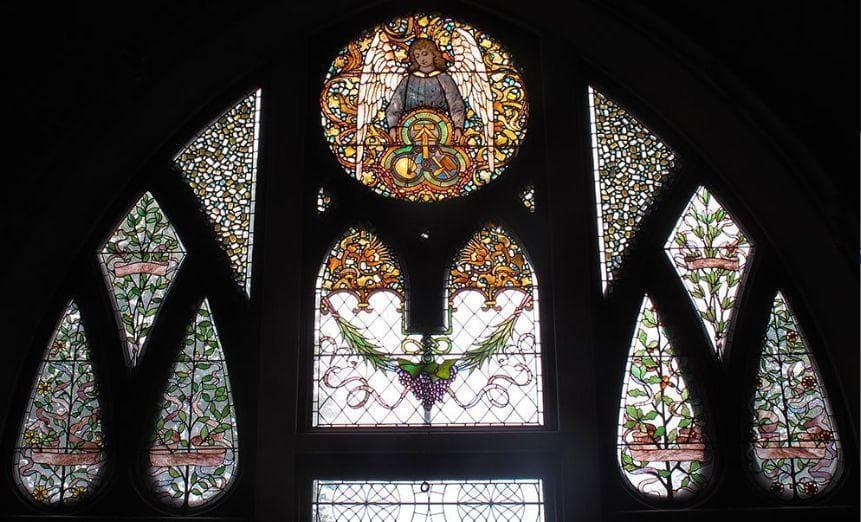 ルイス・ティファニー 大型 ヴィンテージ ステンドグラス 芸術の天使 エンジェル