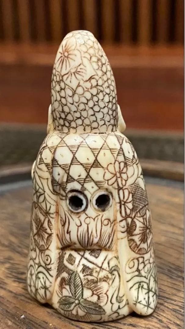 ヴィンテージ　金本造・根付・七福神・布袋　吉祥精密細工・天然素材　ハンドメイド